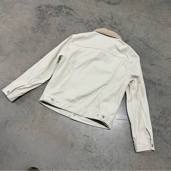 Topshop Topman Black Borg Lined Denim Jacket XL - Picture 10 of 10